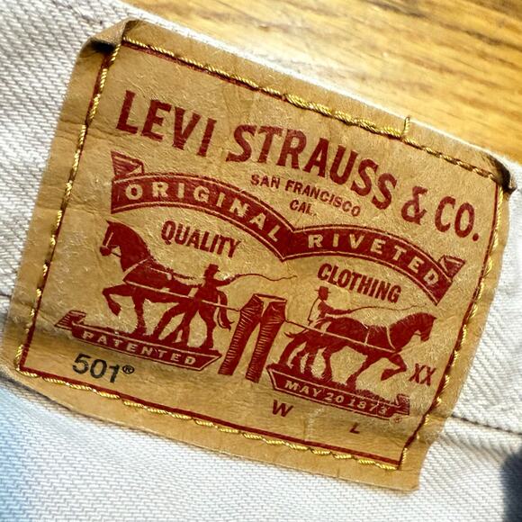 Levi’s 501 Womens 25 Light Purple Lilac Straight Frayed Rigid Jeans Denim Retro - Picture 7 of 9